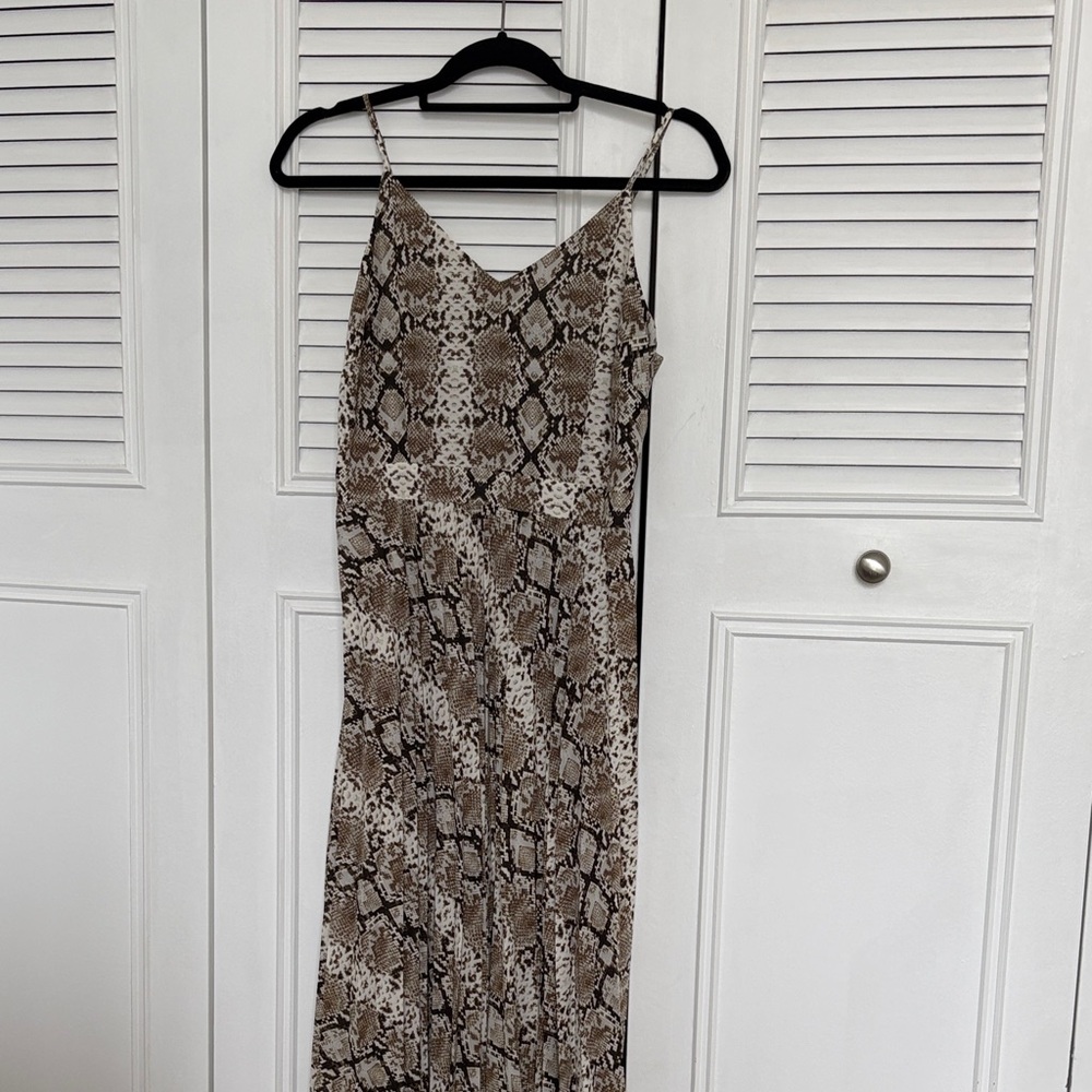 Banana Republic Snake Print Dress - Brown and Cream